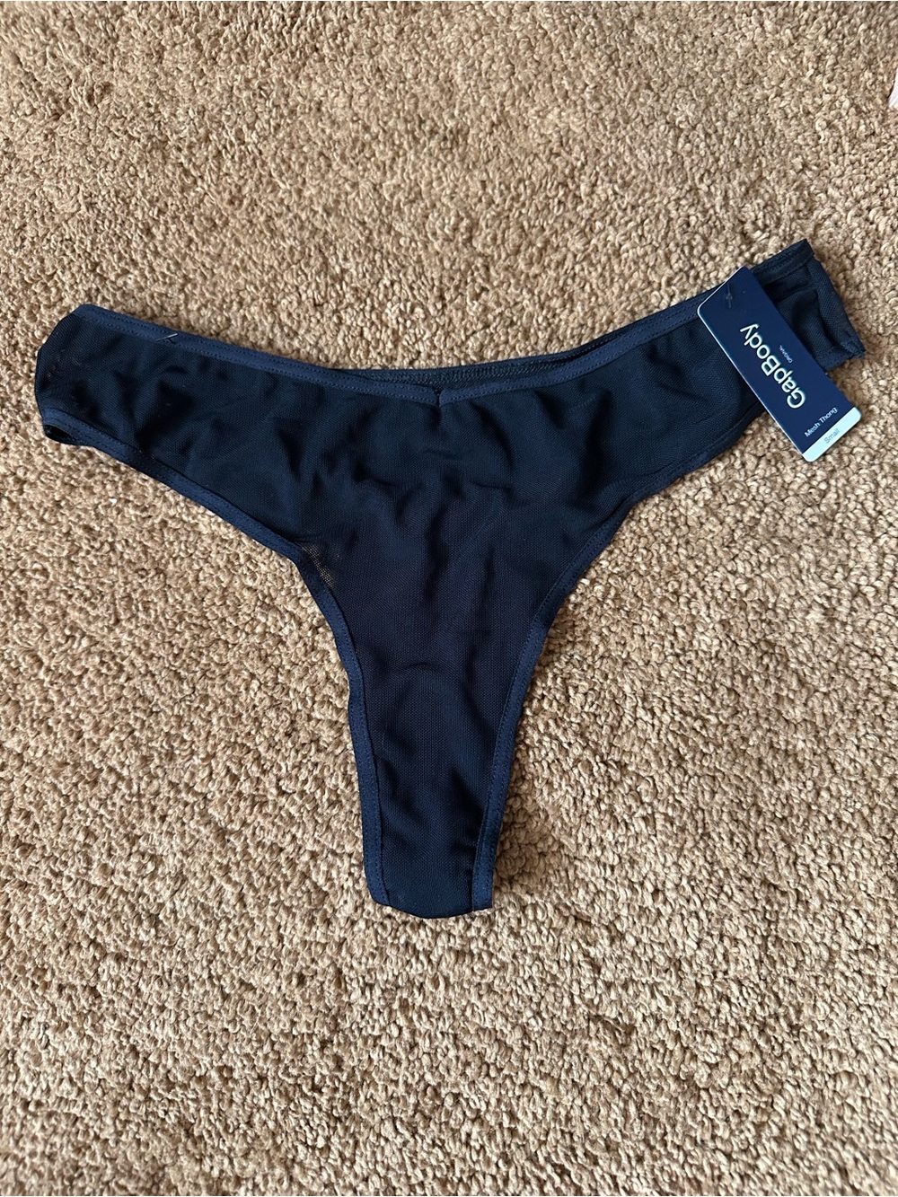 gapbody women's black sheer thong panties